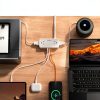 TESSAN 7-in-1 Flat Plug Power Strip 5FT Black USB-C USB-A Surge-1