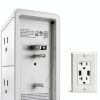 POWRUI USB Wall Power Strip 6 Wide AC Outlets 3 Fast USB Ports-5