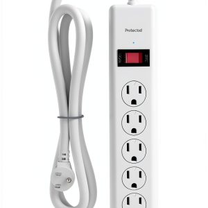 BN-LINK 6 Outlet Surge Protector with USB Ports White-0