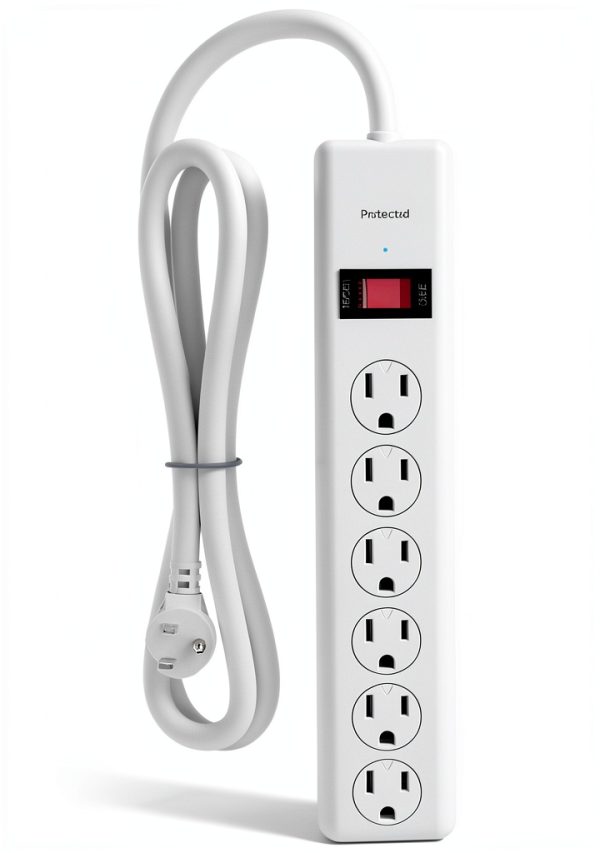 BN-LINK 6 Outlet Surge Protector with USB Ports White-0