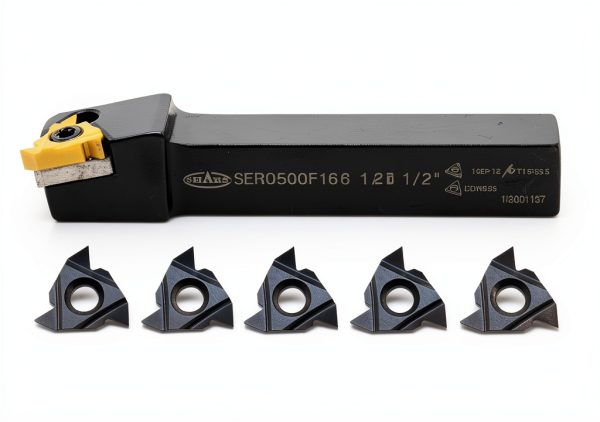 Shars 1/2 inch Indexable Threading Tool Holder with 5 ER16 Inserts-0